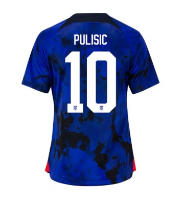 Förenta staterna Christian Pulisic #10 Bortatröja Kvinnor VM 2022 Kortärmad